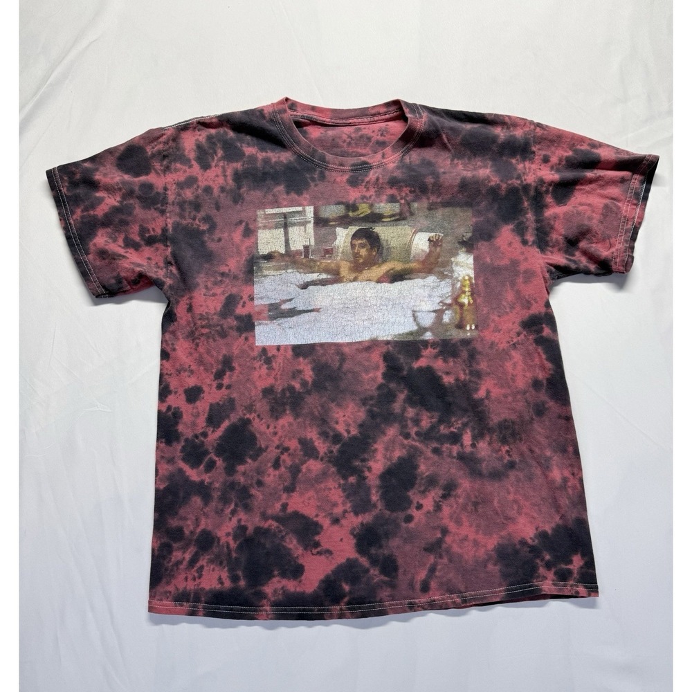 Vintage Scarface Tony Montana Tie Dye‎ Graphic Tee Men's M Red Black